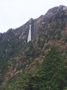 下山途中 ロープウェイ