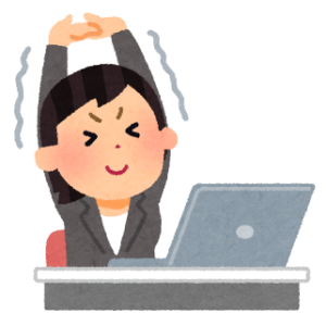 仕事の合間にストレッチ